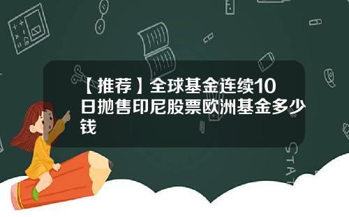 【推荐】全球基金连续10日抛售印尼股票欧洲基金多少钱