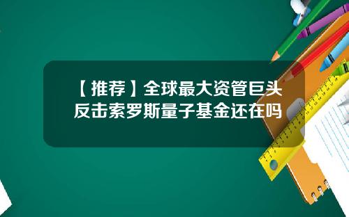 【推荐】全球最大资管巨头反击索罗斯量子基金还在吗