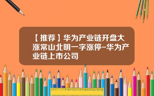 【推荐】华为产业链开盘大涨常山北明一字涨停-华为产业链上市公司