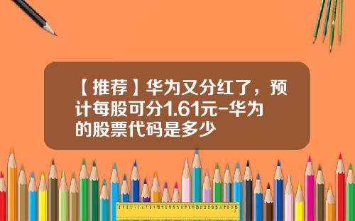 【推荐】华为又分红了，预计每股可分1.61元-华为的股票代码是多少