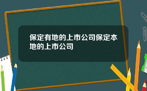 保定有地的上市公司保定本地的上市公司