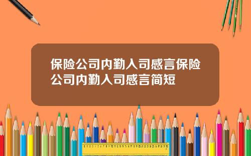 保险公司内勤入司感言保险公司内勤入司感言简短
