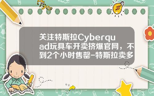 关注特斯拉Cyberquad玩具车开卖挤爆官网，不到2个小时售罄-特斯拉卖多少钱【新闻】