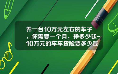 养一台10万元左右的车子，你需要一个月，挣多少钱-10万元的车车贷险要多少钱【新闻】