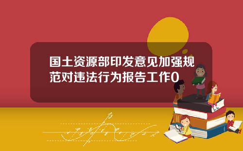 国土资源部印发意见加强规范对违法行为报告工作0