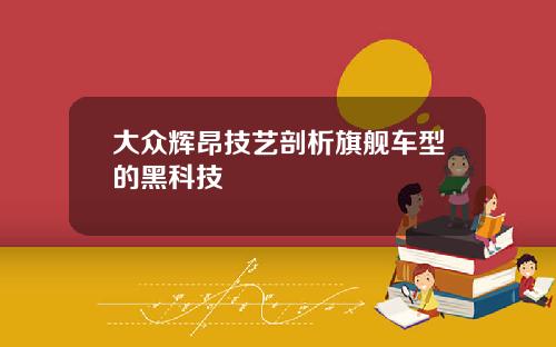 大众辉昂技艺剖析旗舰车型的黑科技