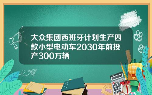 大众集团西班牙计划生产四款小型电动车2030年前投产300万辆