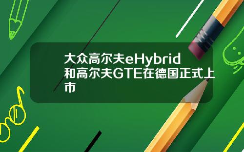 大众高尔夫eHybrid和高尔夫GTE在德国正式上市