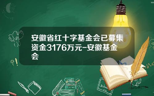 安徽省红十字基金会已募集资金3176万元-安徽基金会