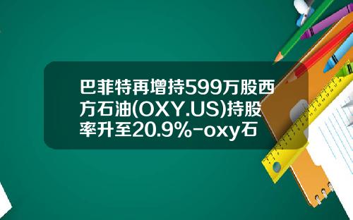 巴菲特再增持599万股西方石油(OXY.US)持股率升至20.9%-oxy石油公司