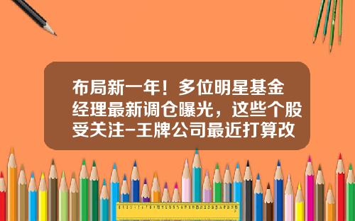 布局新一年！多位明星基金经理最新调仓曝光，这些个股受关注-王牌公司最近打算改革公司