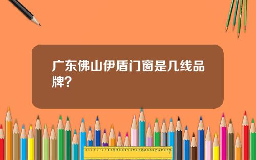 广东佛山伊盾门窗是几线品牌？