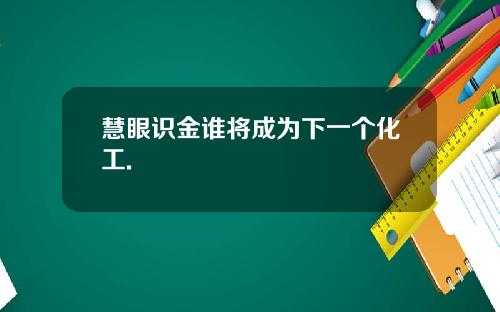 慧眼识金谁将成为下一个化工.