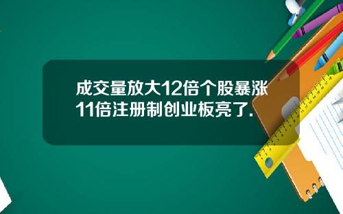 成交量放大12倍个股暴涨11倍注册制创业板亮了.