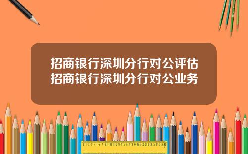 招商银行深圳分行对公评估招商银行深圳分行对公业务