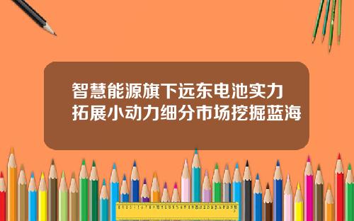智慧能源旗下远东电池实力拓展小动力细分市场挖掘蓝海