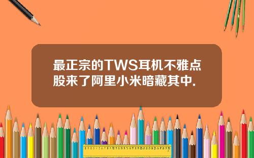 最正宗的TWS耳机不雅点股来了阿里小米暗藏其中.