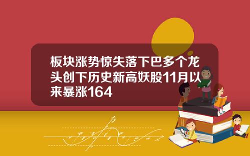 板块涨势惊失落下巴多个龙头创下历史新高妖股11月以来暴涨164