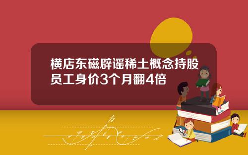 横店东磁辟谣稀土概念持股员工身价3个月翻4倍