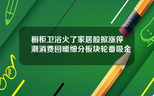 橱柜卫浴火了家居股掀涨停潮消费回暖细分板块轮番吸金
