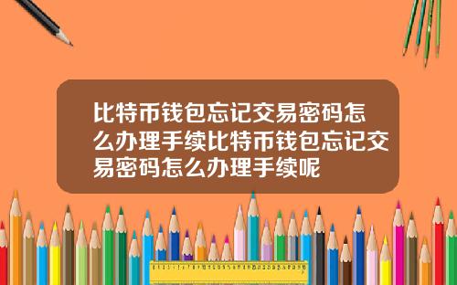 比特币钱包忘记交易密码怎么办理手续比特币钱包忘记交易密码怎么办理手续呢