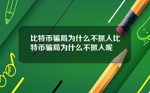 比特币骗局为什么不抓人比特币骗局为什么不抓人呢