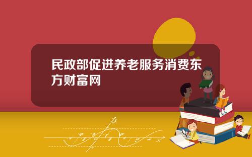 民政部促进养老服务消费东方财富网