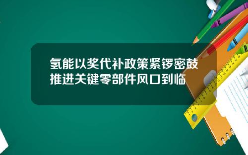 氢能以奖代补政策紧锣密鼓推进关键零部件风口到临