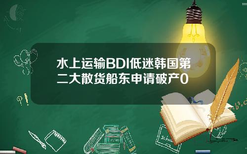 水上运输BDI低迷韩国第二大散货船东申请破产0