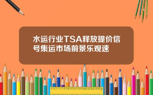 水运行业TSA释放提价信号集运市场前景乐观速