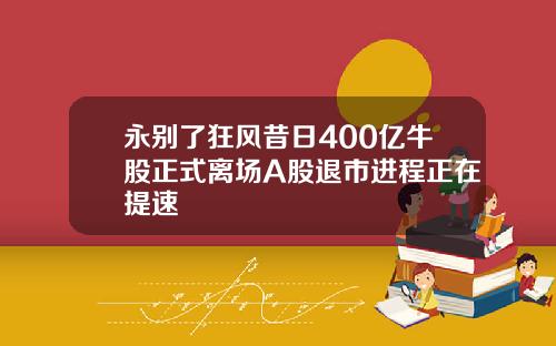 永别了狂风昔日400亿牛股正式离场A股退市进程正在提速