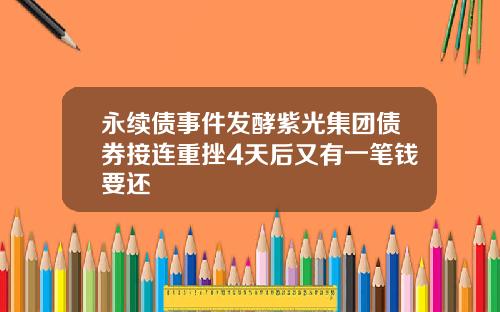 永续债事件发酵紫光集团债券接连重挫4天后又有一笔钱要还