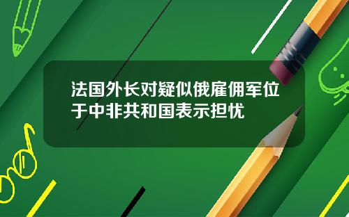 法国外长对疑似俄雇佣军位于中非共和国表示担忧