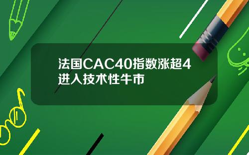 法国CAC40指数涨超4进入技术性牛市