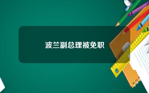 波兰副总理被免职