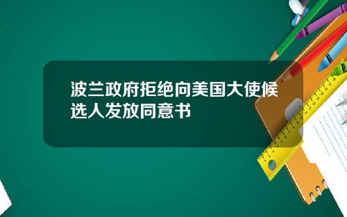 波兰政府拒绝向美国大使候选人发放同意书