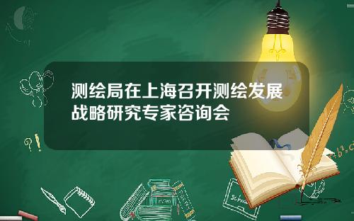 测绘局在上海召开测绘发展战略研究专家咨询会