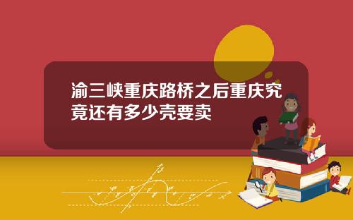 渝三峡重庆路桥之后重庆究竟还有多少壳要卖