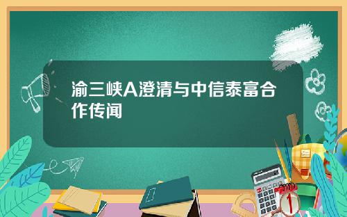 渝三峡A澄清与中信泰富合作传闻