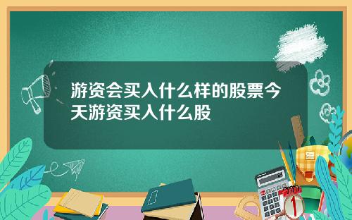 游资会买入什么样的股票今天游资买入什么股