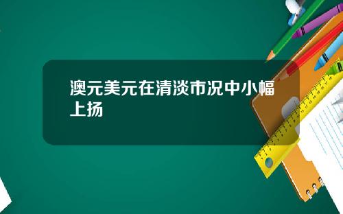 澳元美元在清淡市况中小幅上扬