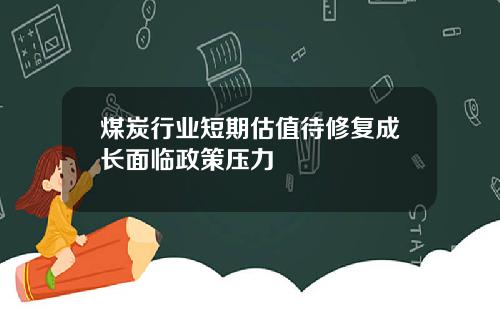 煤炭行业短期估值待修复成长面临政策压力