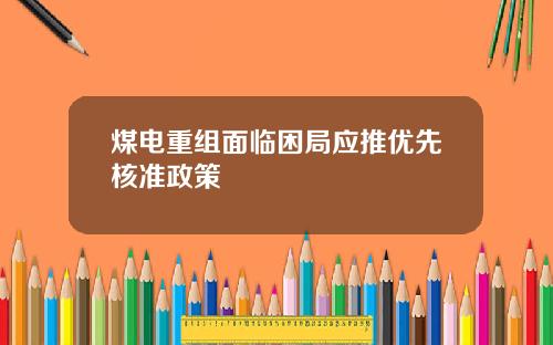 煤电重组面临困局应推优先核准政策