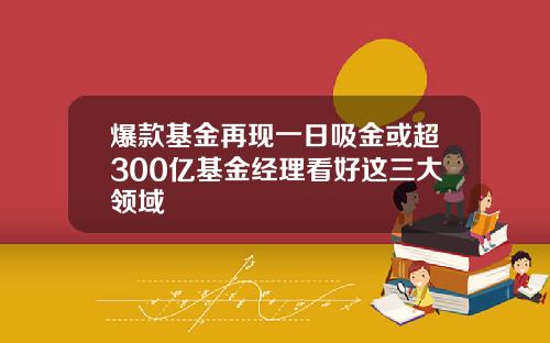 爆款基金再现一日吸金或超300亿基金经理看好这三大领域