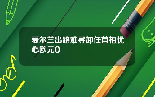 爱尔兰出路难寻卸任首相忧心欧元0
