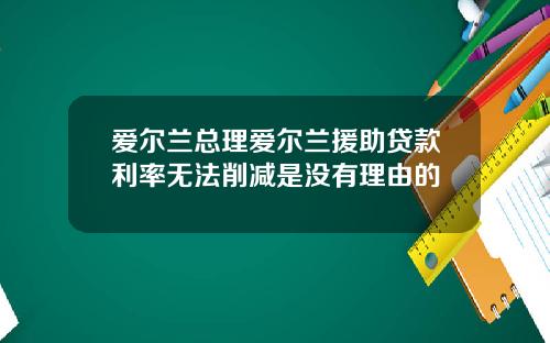 爱尔兰总理爱尔兰援助贷款利率无法削减是没有理由的