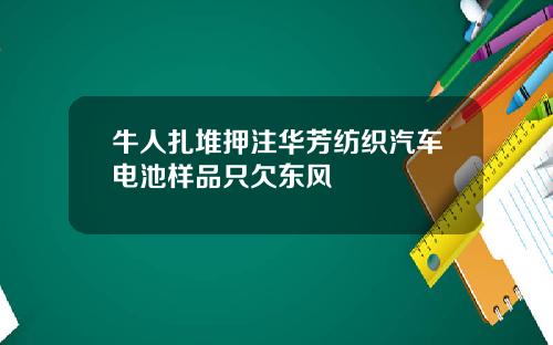 牛人扎堆押注华芳纺织汽车电池样品只欠东风