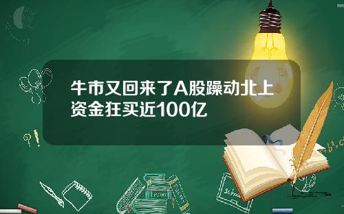 牛市又回来了A股躁动北上资金狂买近100亿