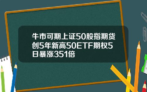 牛市可期上证50股指期货创5年新高50ETF期权5日暴涨351倍