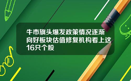 牛市旗头爆发政策情况逐渐向好板块估值修复机构看上这16只个股